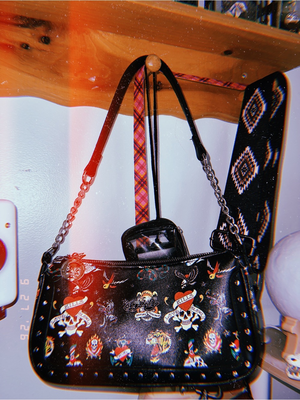 Ed Hardy tattoo Shoulder Bag